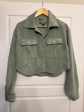 Streetwear Society Sage Green Cropped Jacket